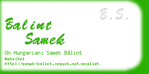 balint samek business card